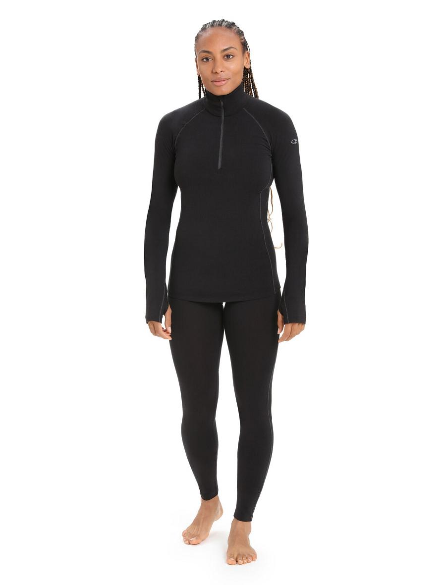 Black Icebreaker BodyfitZone™ Merino 200 Zone Thermal Women's Leggings | AU 1540PJJQ